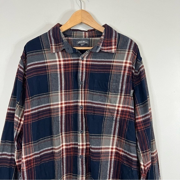 Eddie Bauer Vintage Blue / Red Flannel Shirt 2XL - Picture 3 of 7
